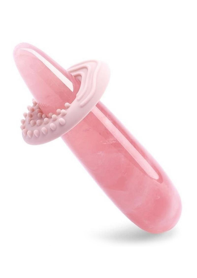 Crystal Wand Probe with Silicone Ring - Rose Quartz